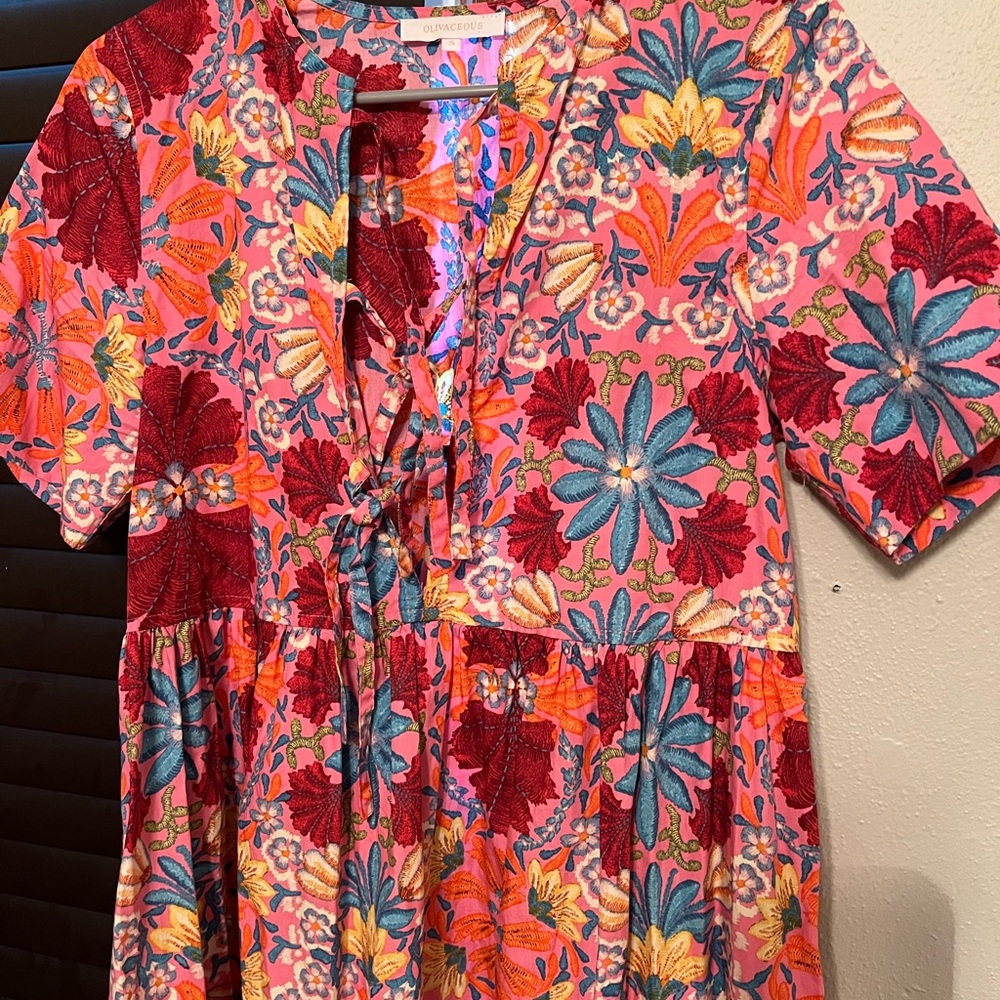 Shop Stevie Floral Dress - Red, Pink, Blue
